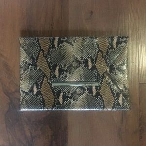 BCBG Brown Snakeskin Clutch